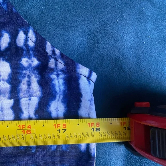 Veronica M Blue and White Tie-Dye Top - Picture 5 of 9